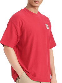 RARE RABBIT Men Graphic Printed Round Neck Cotton Oversized T-shirt
