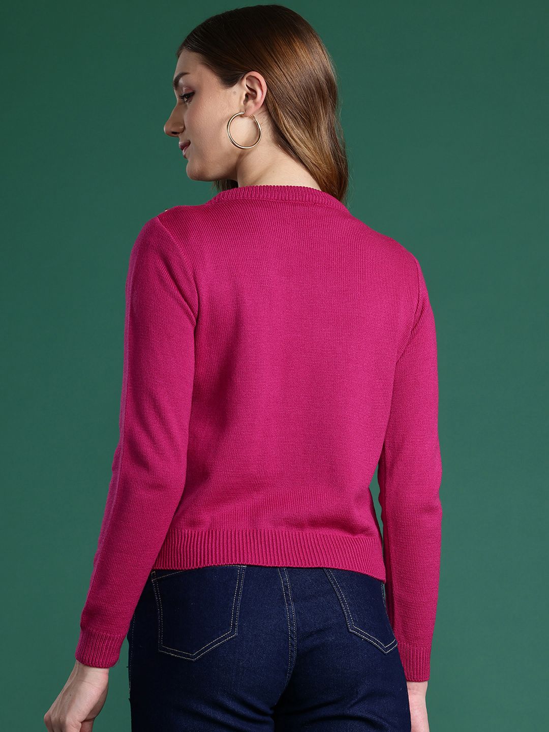 DressBerry Cable Knit Embellished Sweater