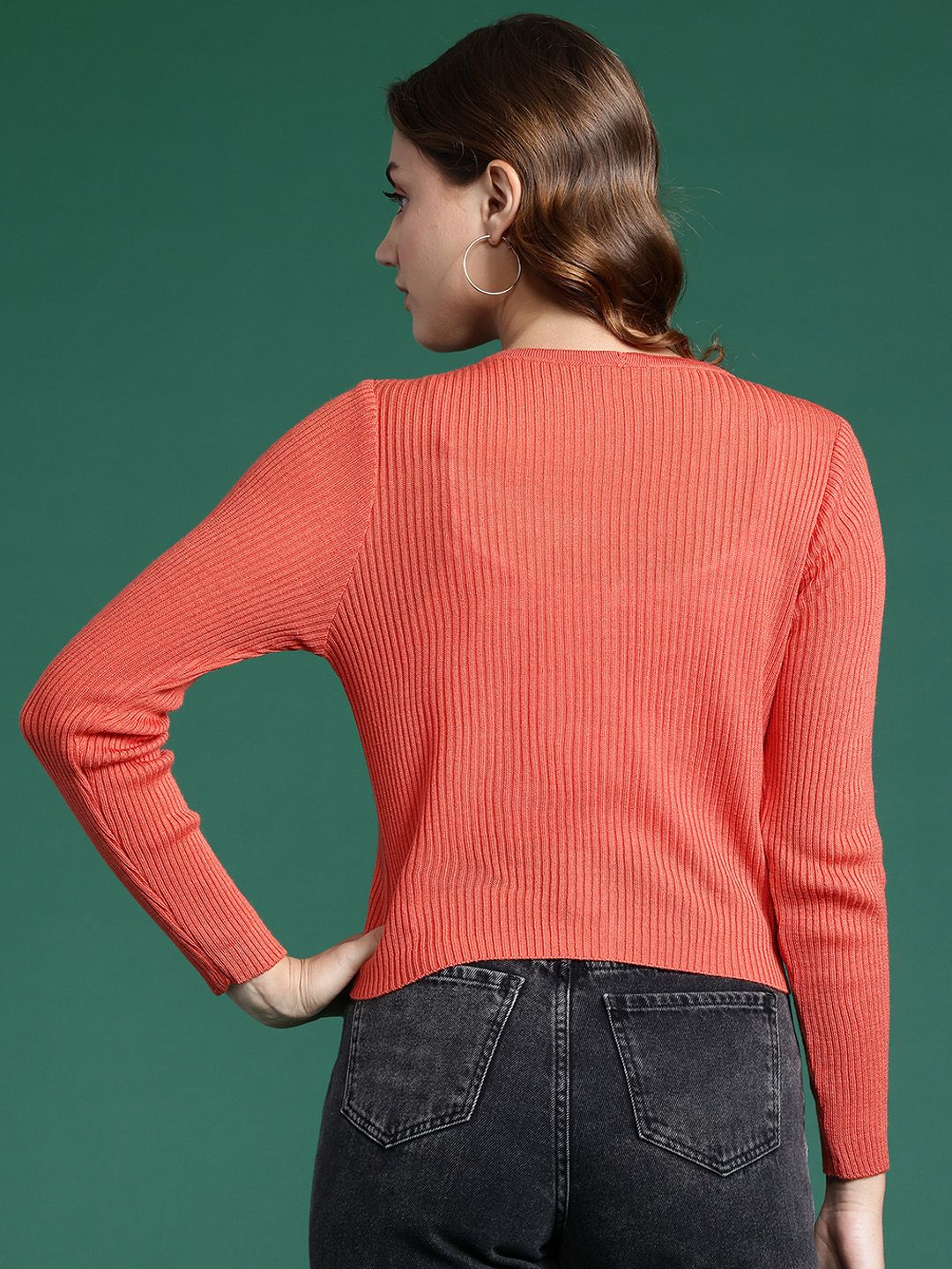 DressBerry Ribbed Crop Cardigan
