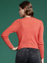 DressBerry Ribbed Crop Cardigan