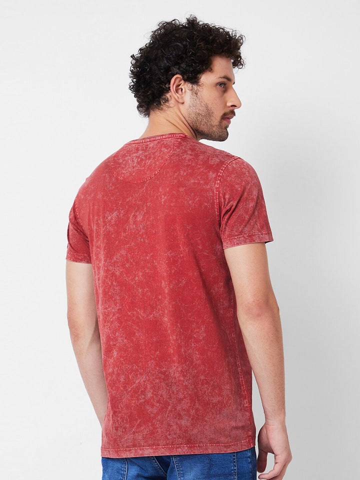 SPYKAR Round Neck Typography Printed Cotton Slim Fit T-shirt
