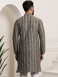 SOJANYA Kurta Cotton Sutera Lurus Sulam Bunga