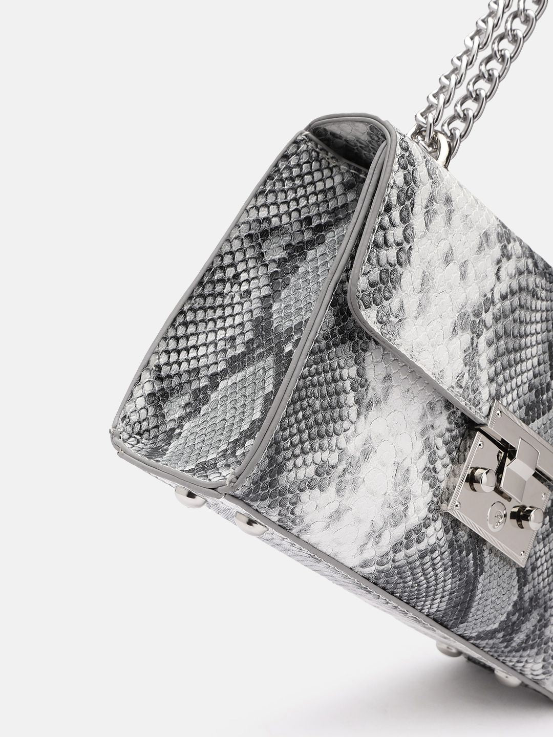 Lino Perros Snake Skin Textured Structured Sling Bag