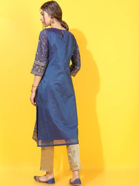 Vishudh Women Blue Ethnic Motifs Kurta