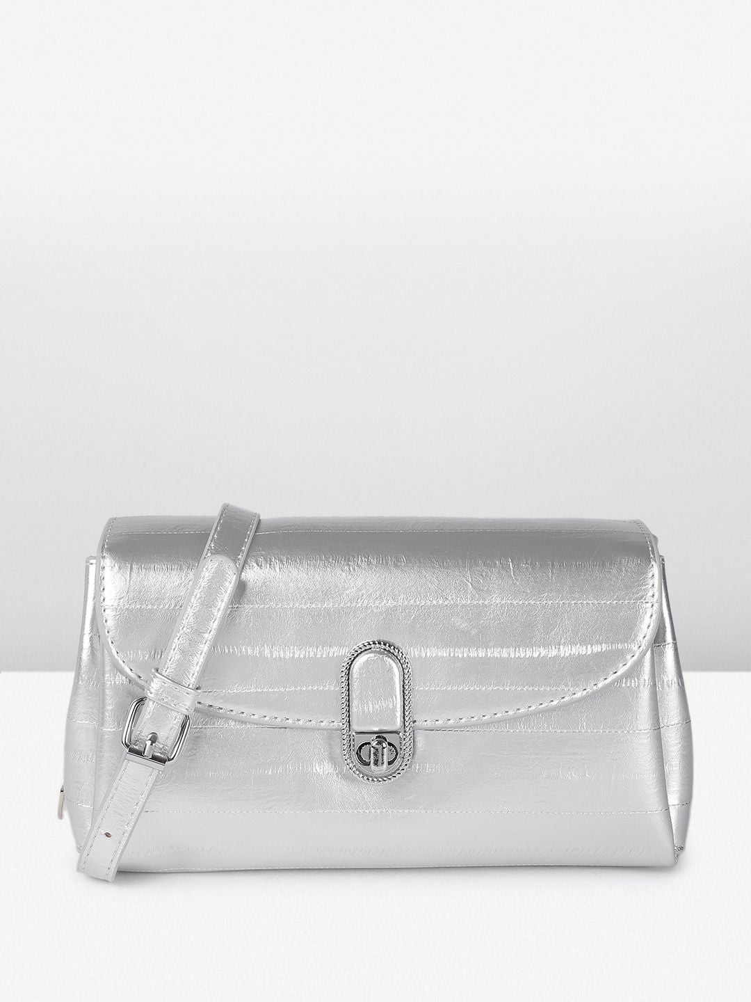 DressBerry Textured Structured Satchel Bag