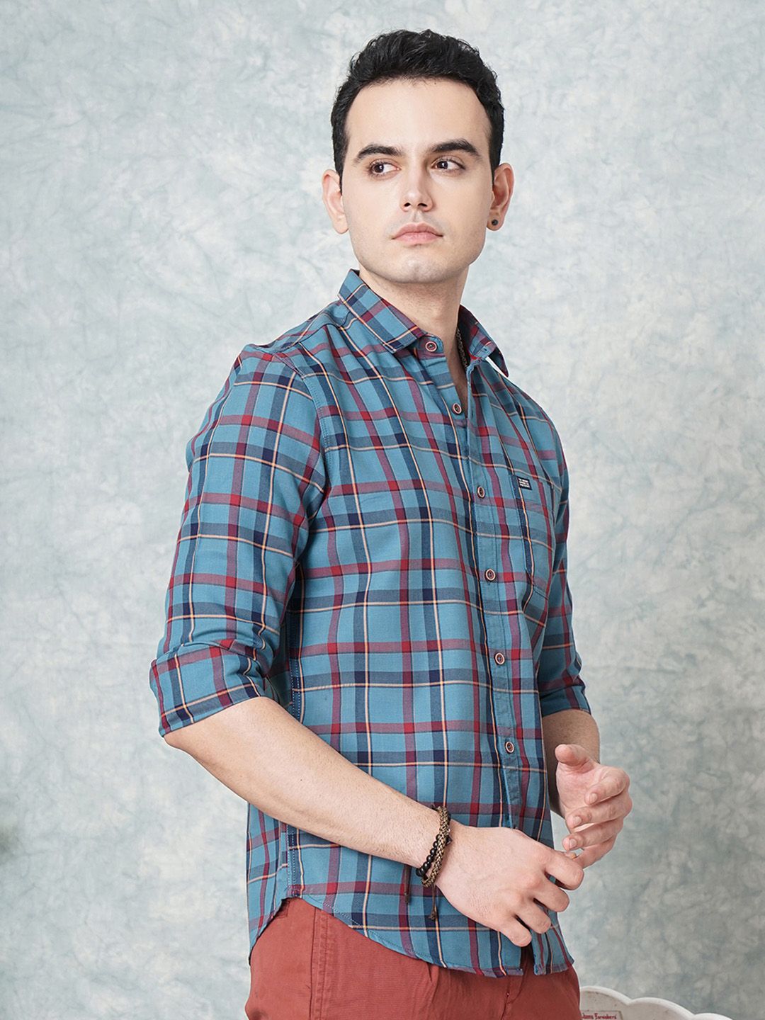 The Indian Garage Co Men Checked Cotton Casual Shirt