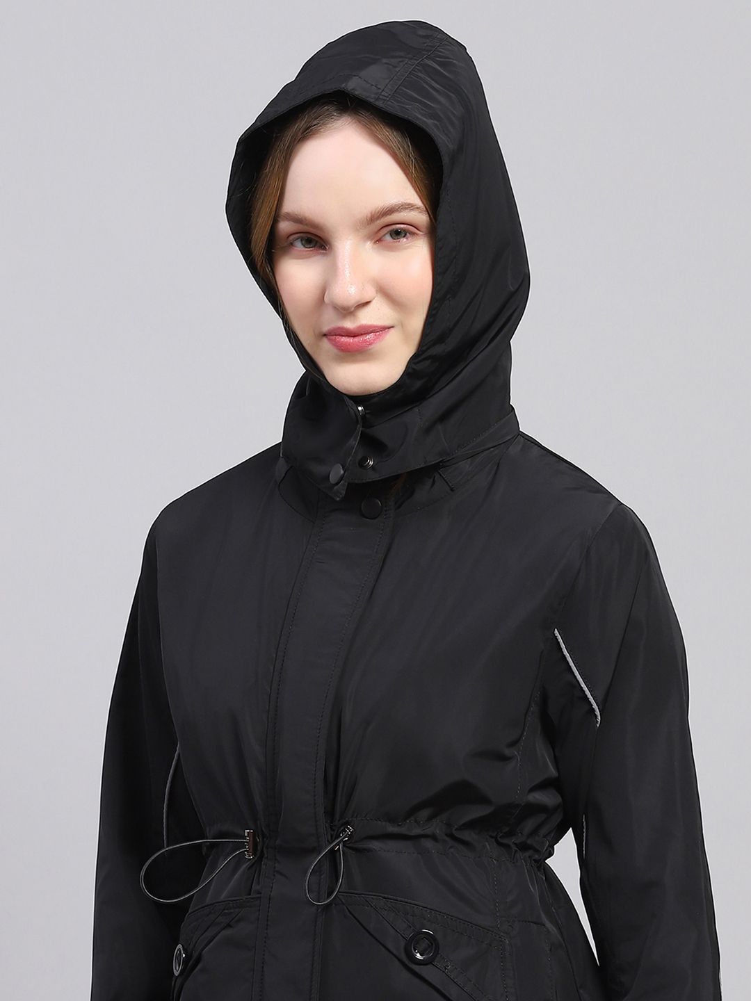 Monte Carlo Water Repellent Toggle Waist Hooded Tailored Jacket
