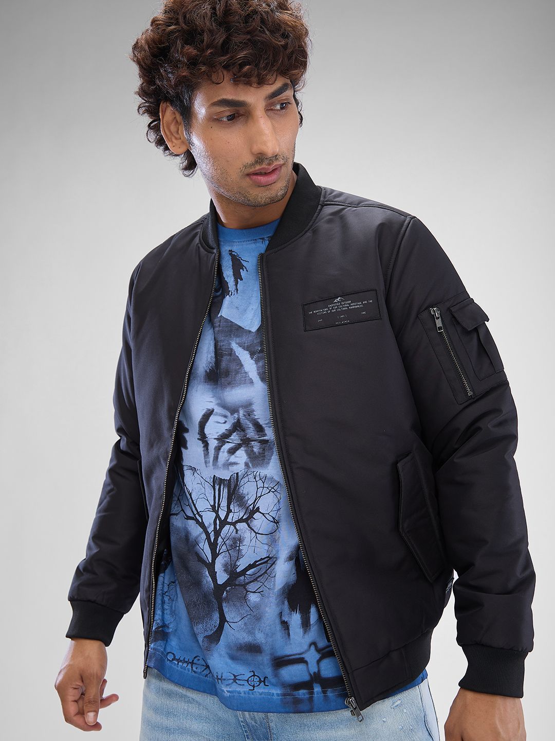 SPYKAR Men Solid Full Sleeve Regular Bomber Jacket
