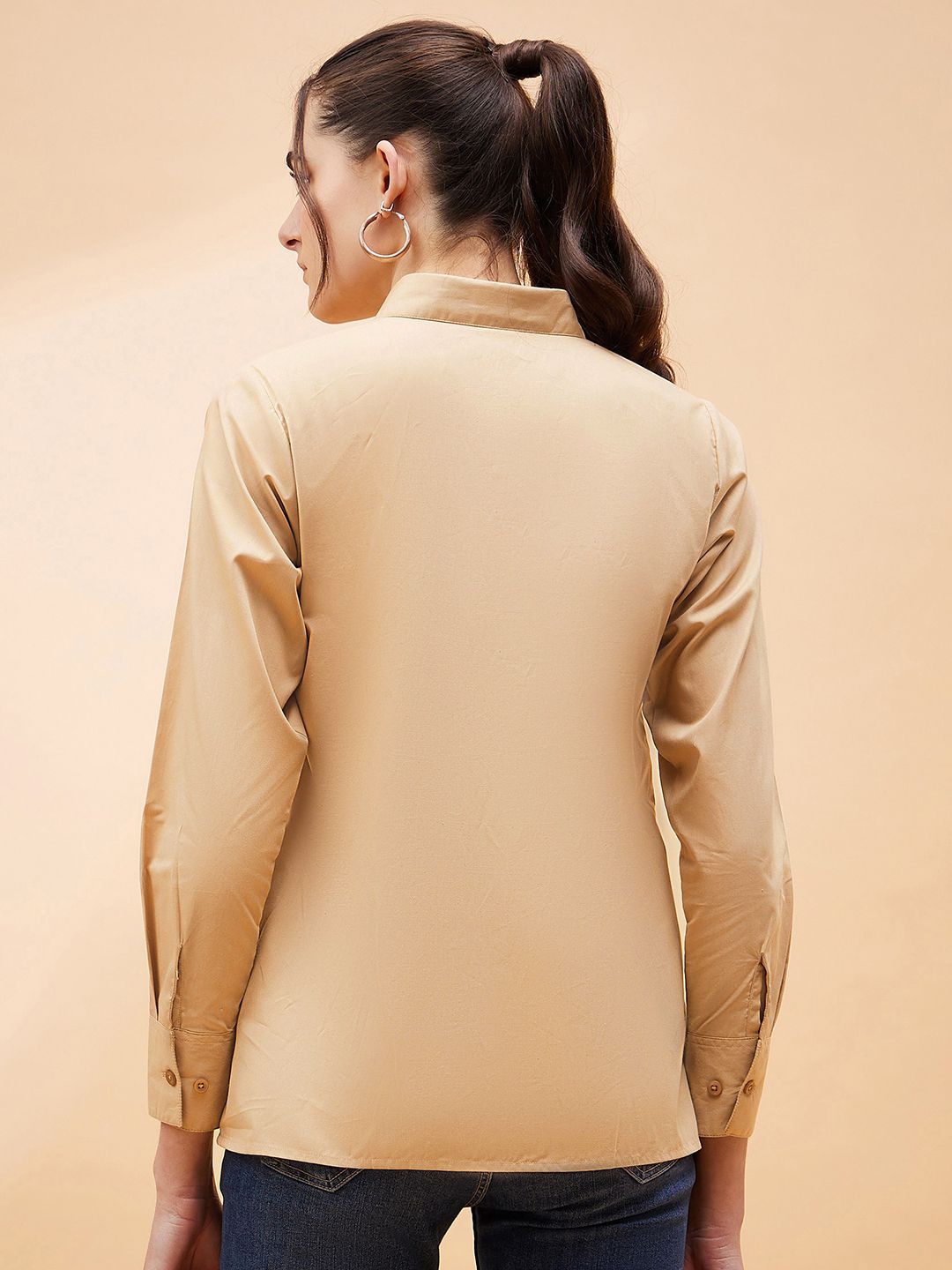 SASSAFRAS BASICS Comfort Spread Collar Long Sleeves Cotton Casual Shirt