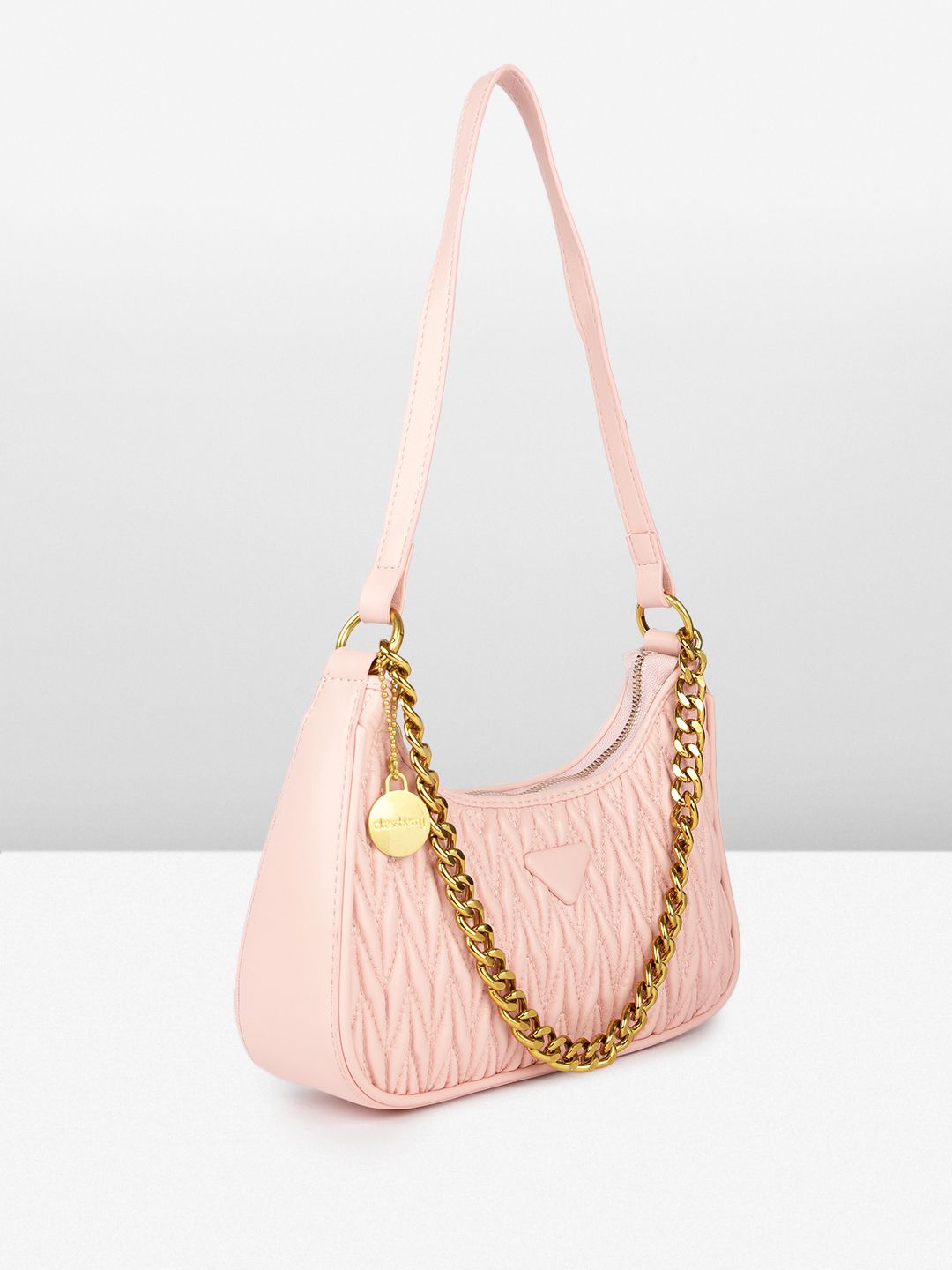 DressBerry Textured Structured Hobo Bag