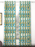 Story@home 2 Pieces White & Green Floral Door Curtains