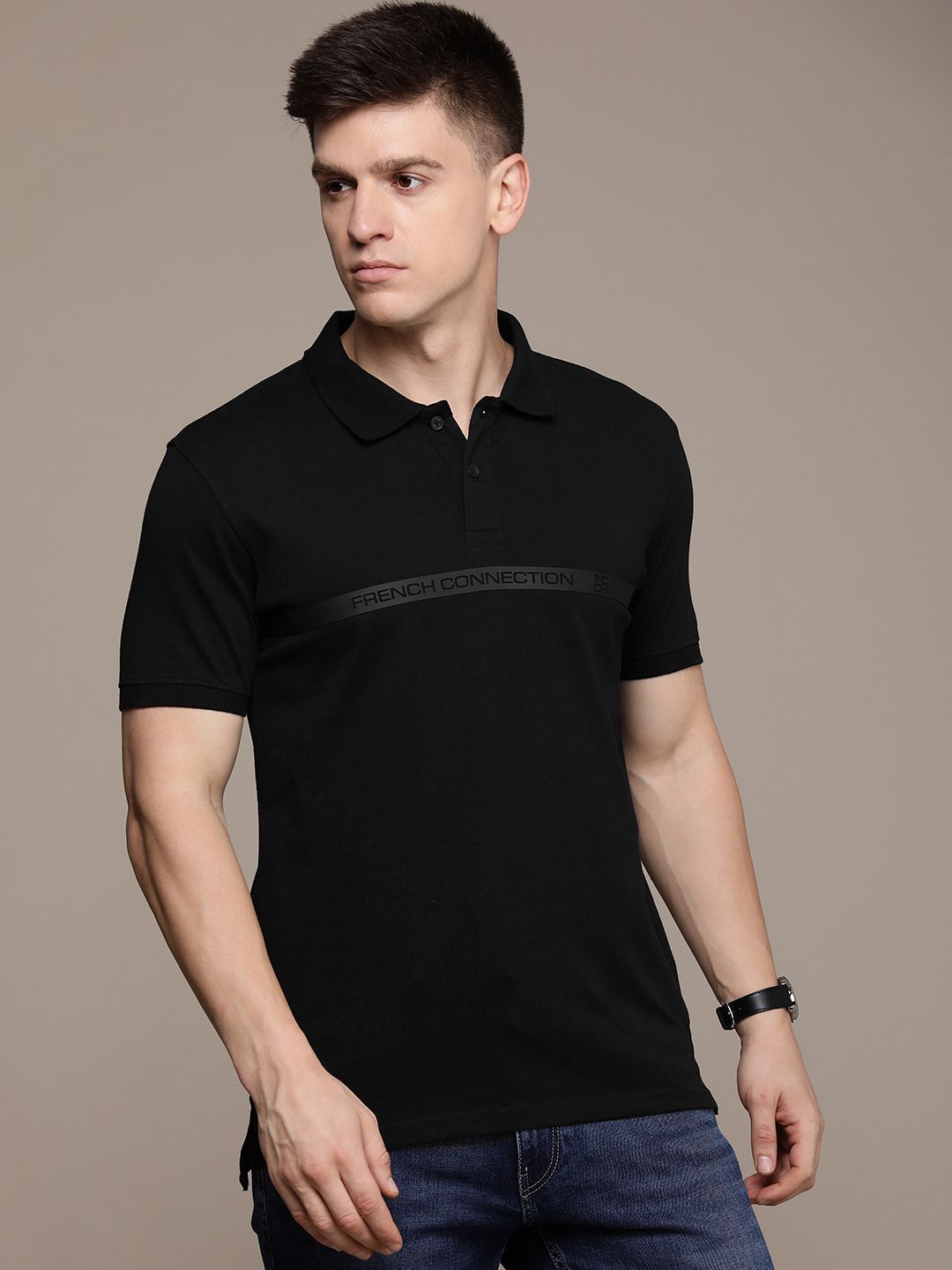 T-Shirt Kapas Polo Sambungan Perancis