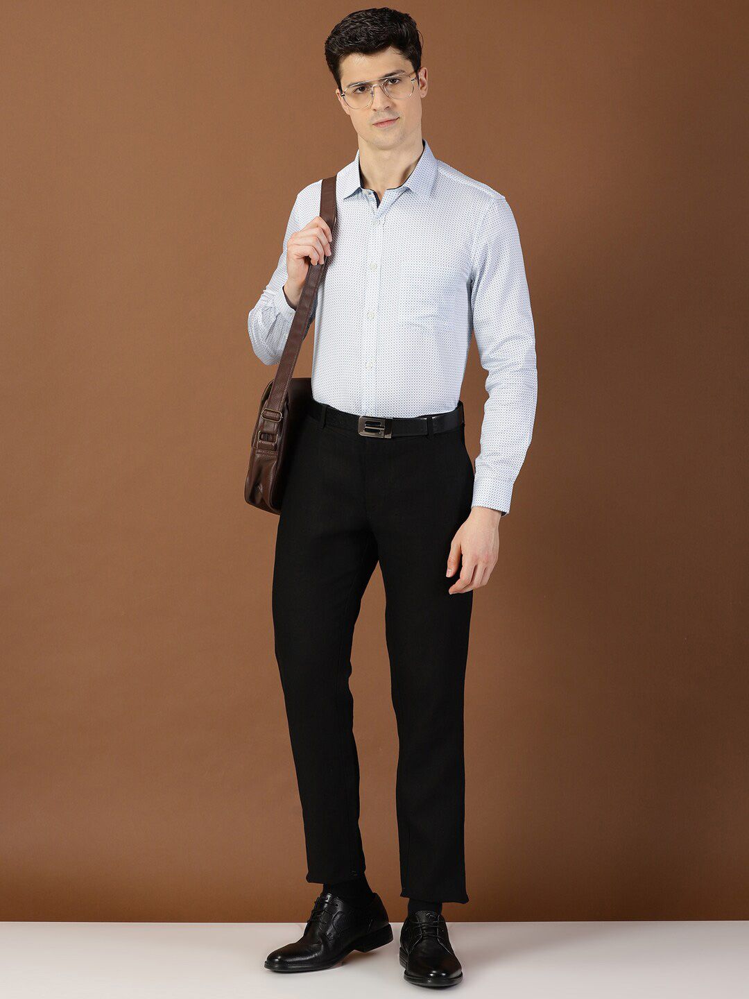 Thomas Scott Classic Slim Fit Micro Ditsy Printed Cotton Formal Shirt