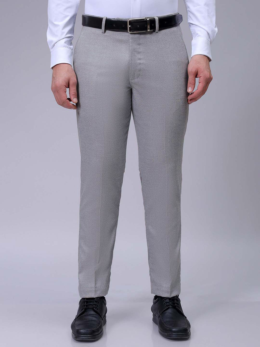 The Indian Garage Co. X Luxe Men Self-Checked Slim Fit Formal Trousers
