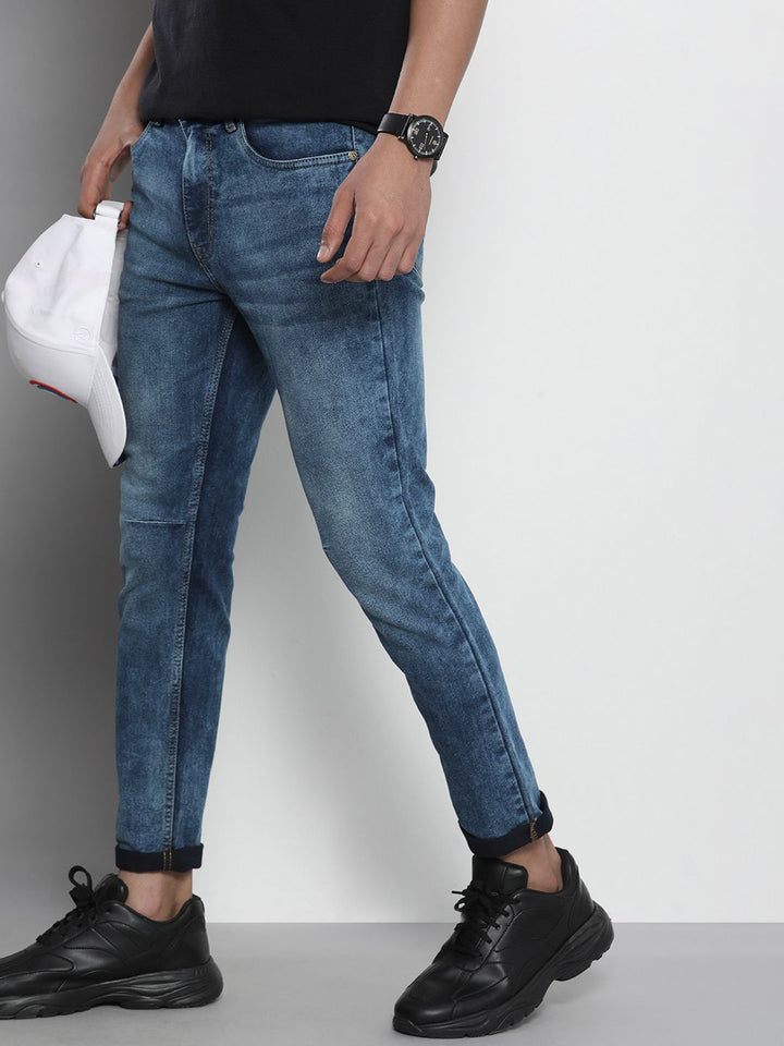 The Indian Garage Co Men Relaxed Fit Light Fade Stretchable Jeans