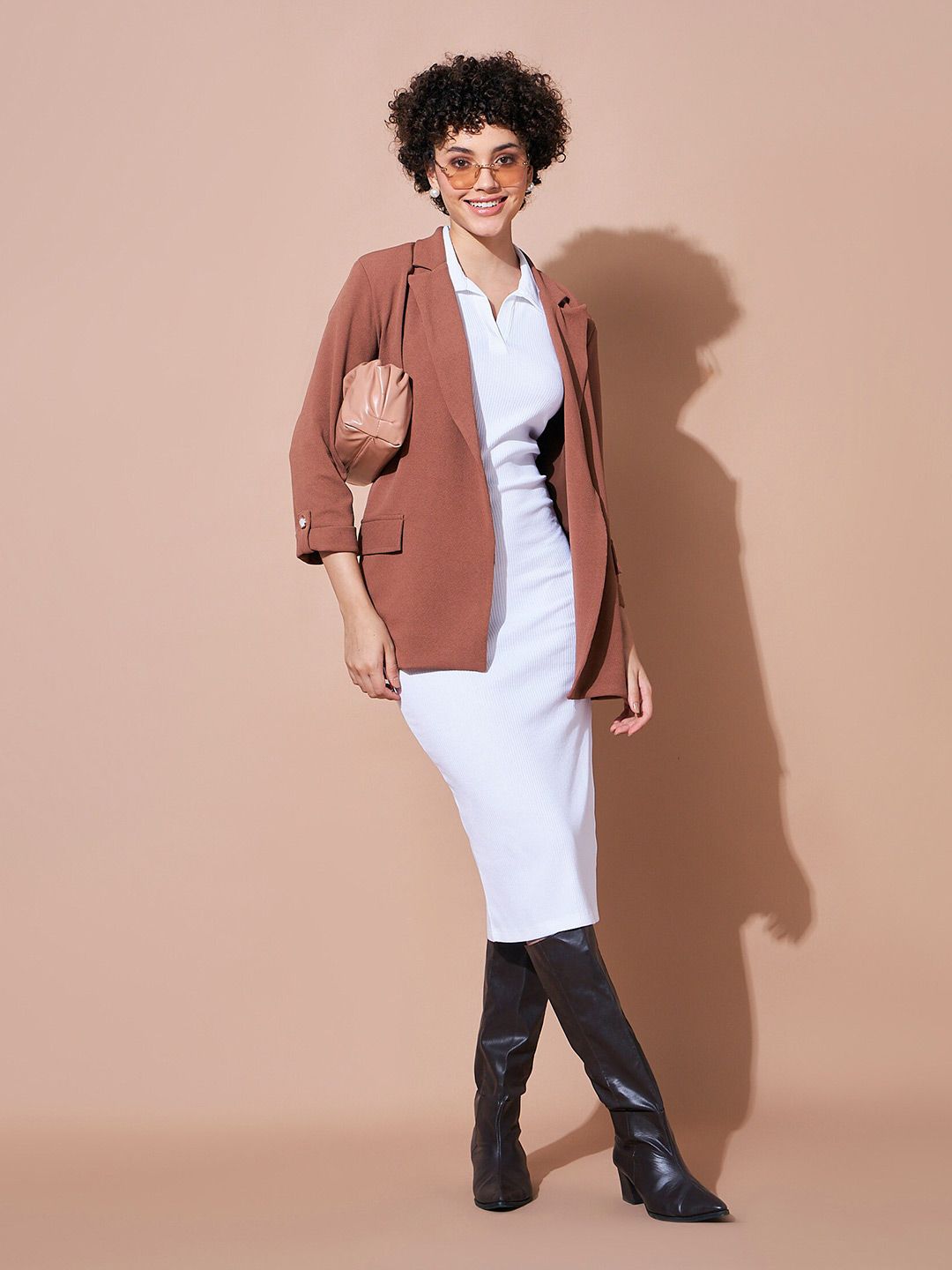 SASSAFRAS BASICS Shirt Collar Sheath Midi Dress