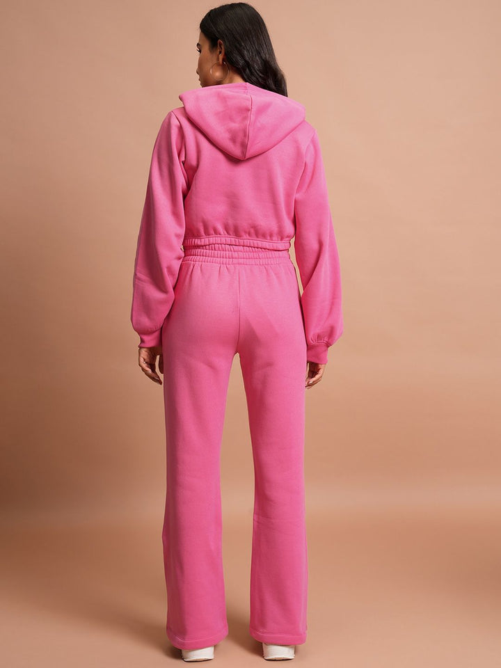 Tokyo Talkies Hooded Relaxed-fit Crop Sweatshirt & Wide Leg Trousers