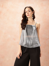 all about you Printed Strappy Sheen Top