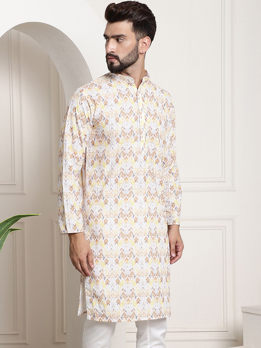 SOJANYA Kurta Bunga Kuning Lelaki