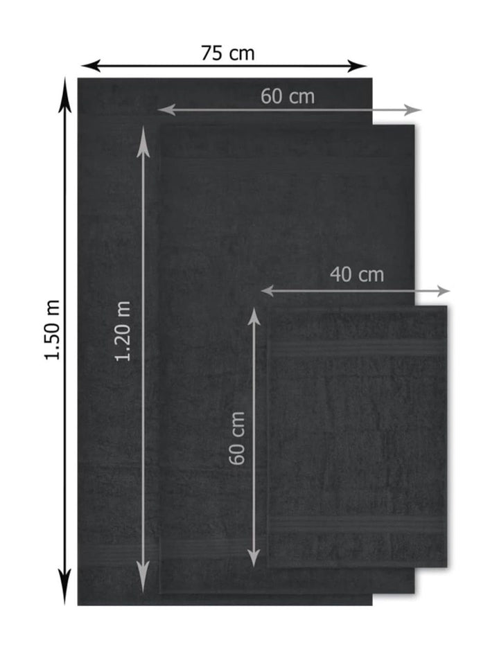 BOMBAY DYEING Charcoal 4 Pieces Pure Cotton 450 GSM Towel Set