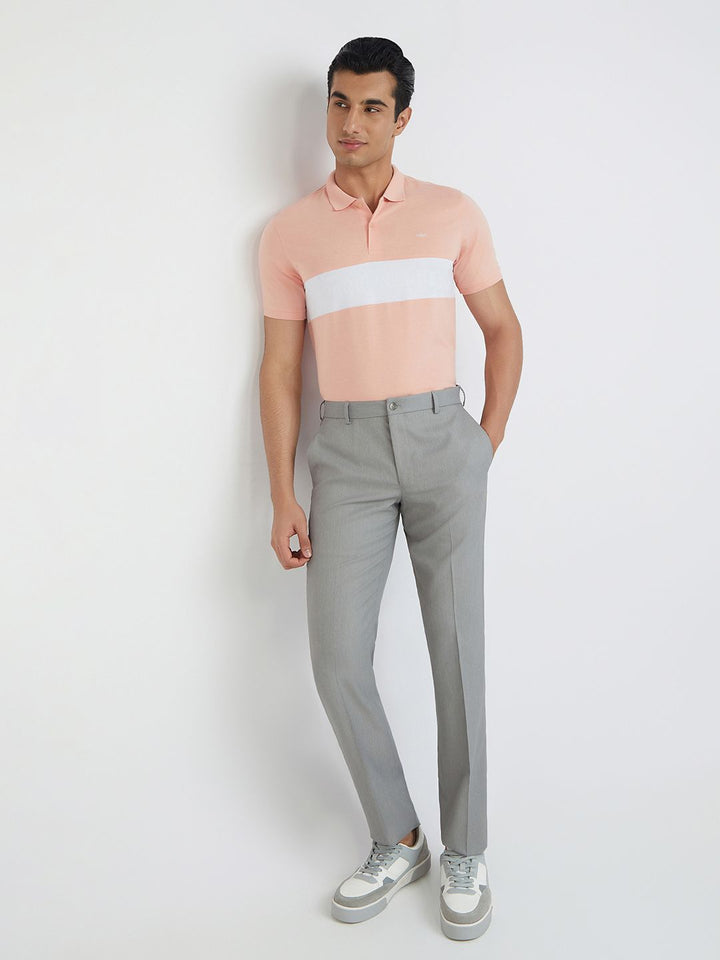 Park Avenue Striped Slim Fit Polo Collar T-shirt