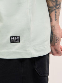 THE BEAR HOUSE Men Typography Printed Round Neck Cotton Oversized T-shirt