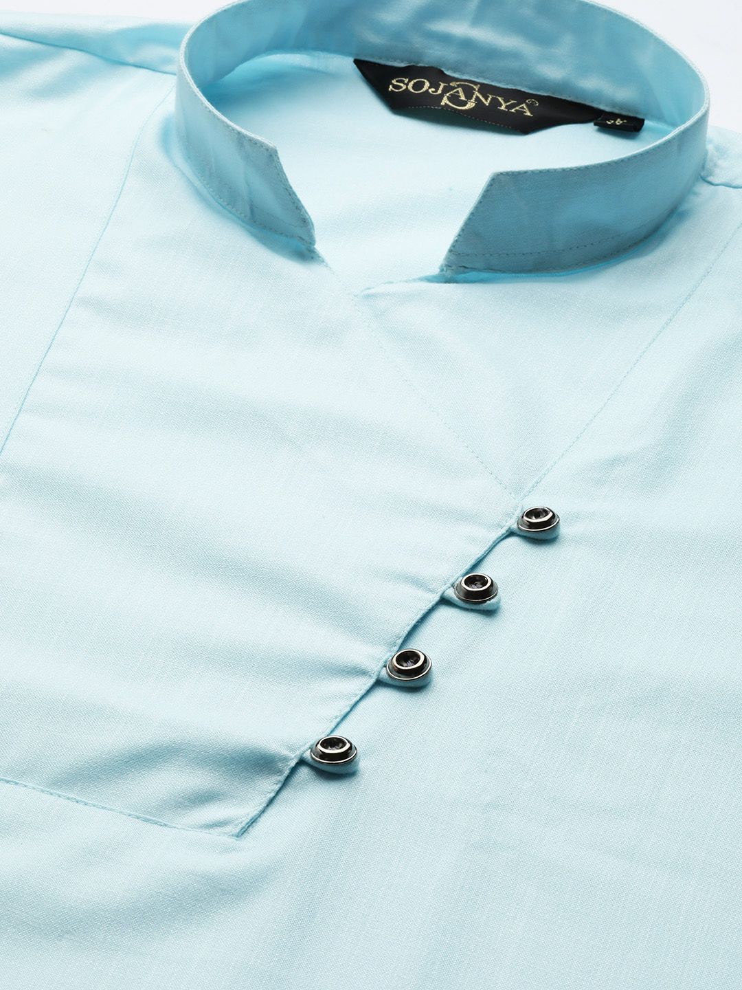SOJANYA Lelaki Biru Solid Kurta Lurus