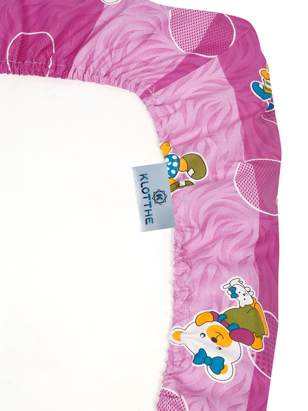 KLOTTHE Purple Conversational Pure Cotton 400 TC Fitted Single Superfine Bedsheet with a Pillow Cover-89 x 59 inches