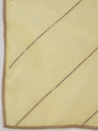 Indo Era Geometric Embroidered Round Neck Liva Straight Kurta with Trousers & Dupatta