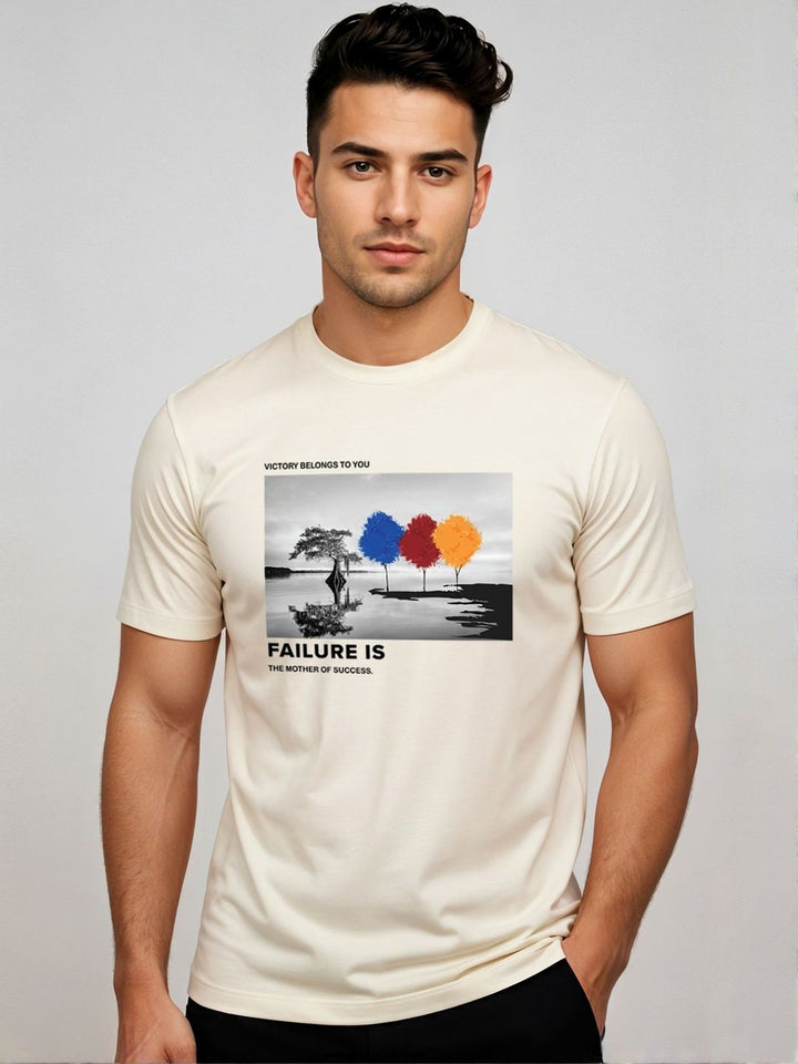 ADRO Graphic Bercetak Leher Bulat Mesra Kulit T-shirt Fit Biasa