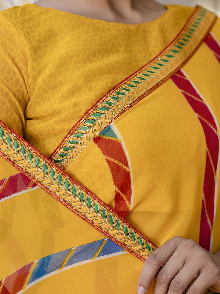 KALINI Striped Pure Georgette Saree