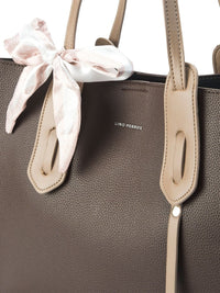 Lino Perros Colourblocked Oversized Structured Tote Bag with Bow Detail