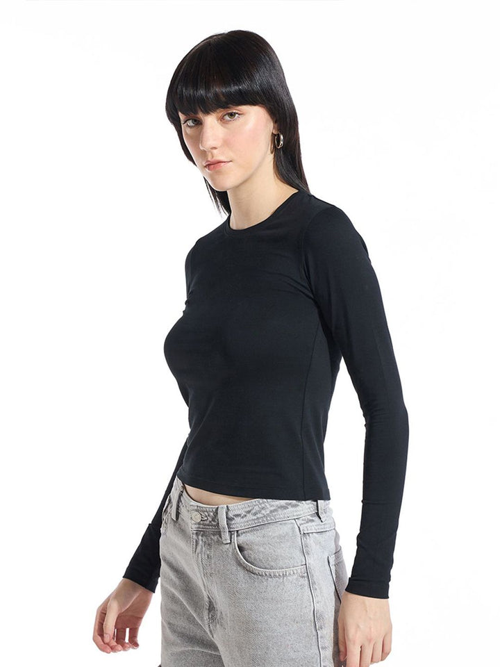 Bewakoof Women Round Neck Slim Fit Top