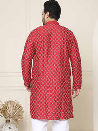 SOJANYA PLUS Geometrik Sulam Band Kolar Kurta Lurus