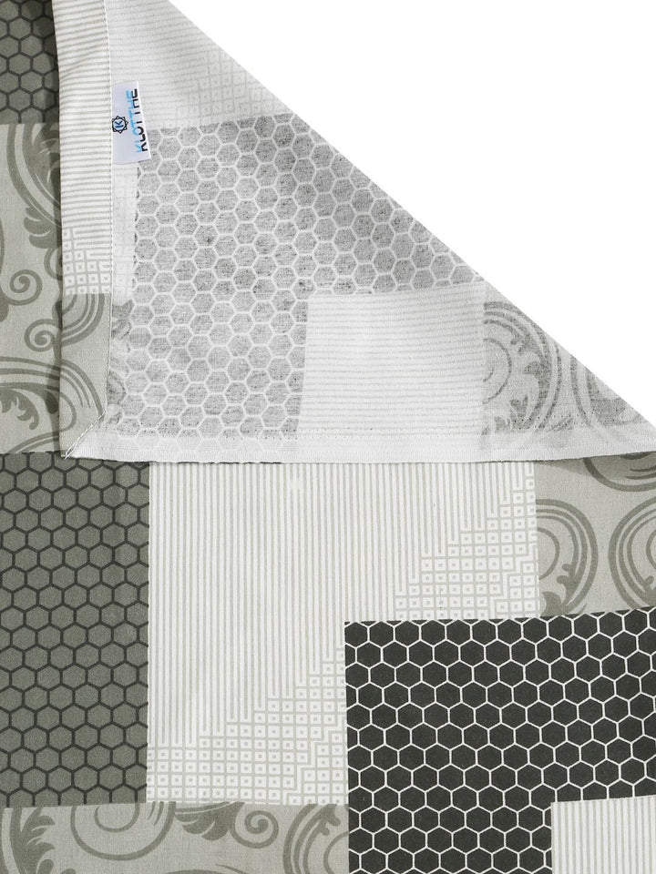 KLOTTHE Grey Geometric Printed Dilengkapi 300 TC Single Cadar Halus Dengan Sarung Bantal