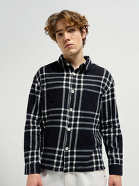 THE BEAR HOUSE Men Spread Collar Tartan Checked Cotton Relaxed Fit Casual Shirt