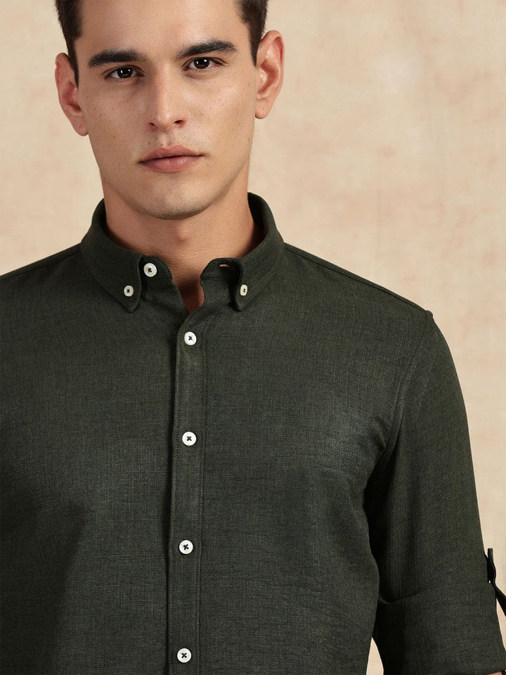 Thomas Scott Men Slim Fit Button-Down Collar Casual Shirt