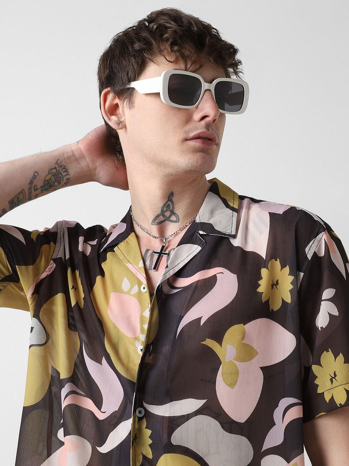 VASTRADO Men Classic Floral Printed Oversized Casual Shirt