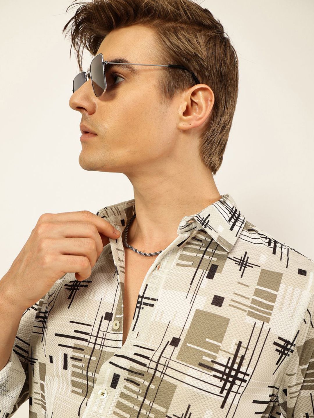 Thomas Scott Men Premium Slim Fit Opaque Printed Casual Shirt