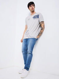 SPYKAR Men Typography Printed Round Neck Cotton T-shirt