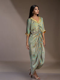 Pakaian Midi Kaftan Mamicha Cetak Georgette