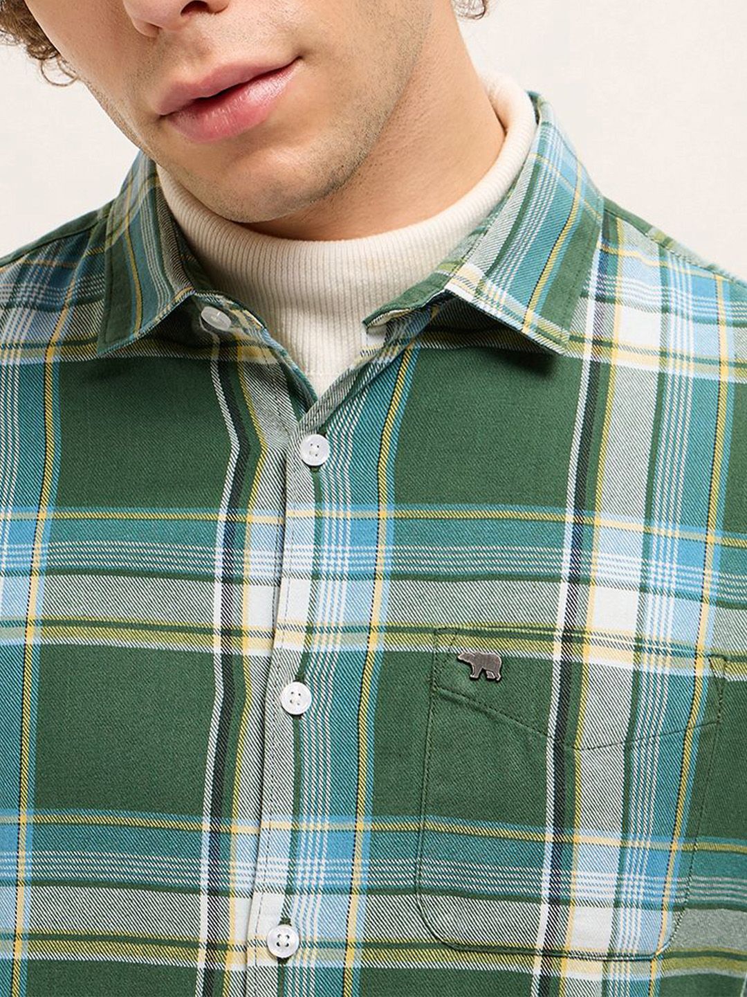 THE BEAR HOUSE Men Slim Fit Opaque Checked Casual Shirt