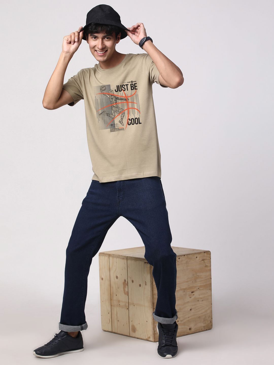 ADRO Men Graphic Printed Round Neck Cotton T-shirt