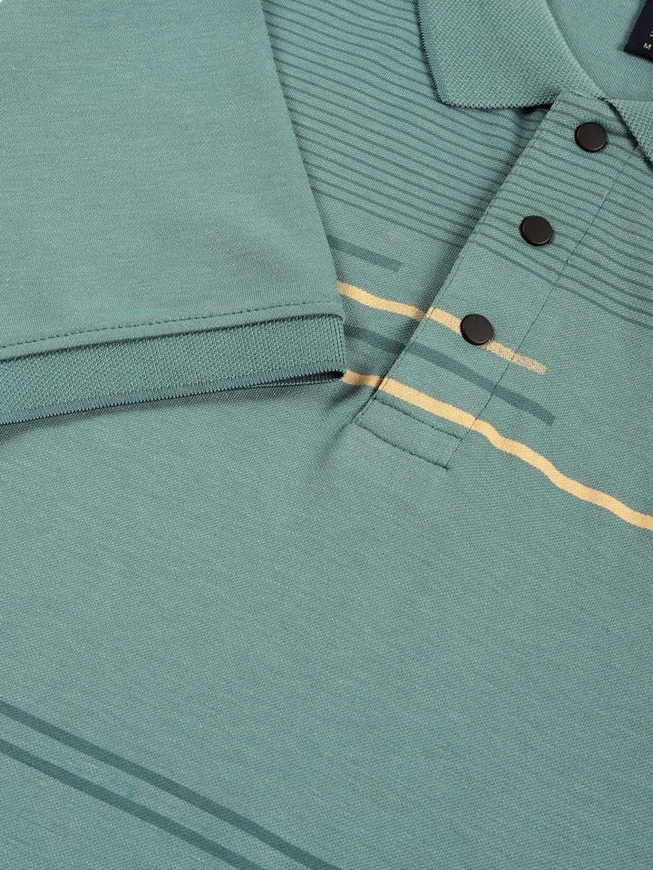 Thomas Scott Men Striped Polo Collar Cotton T-shirt