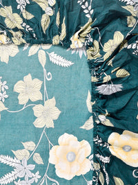 Myntra Elegant Homes Green Floral 300 TC King Cadar dengan 2 Sarung Bantal