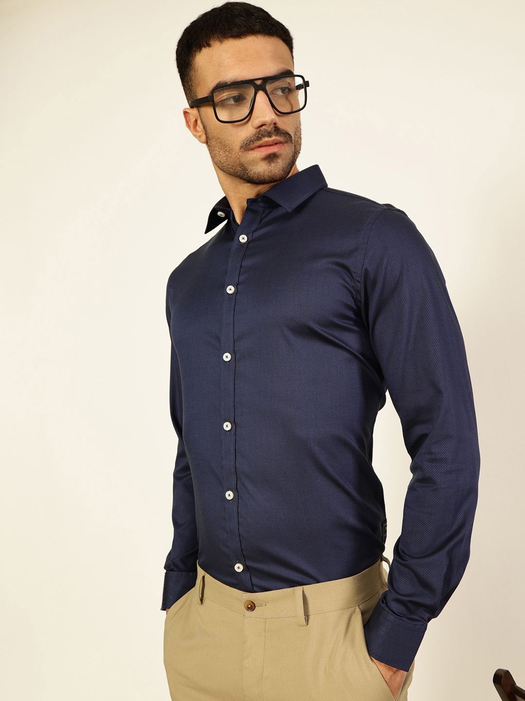 Thomas Scott Men Premium Slim Fit Opaque Formal Shirt