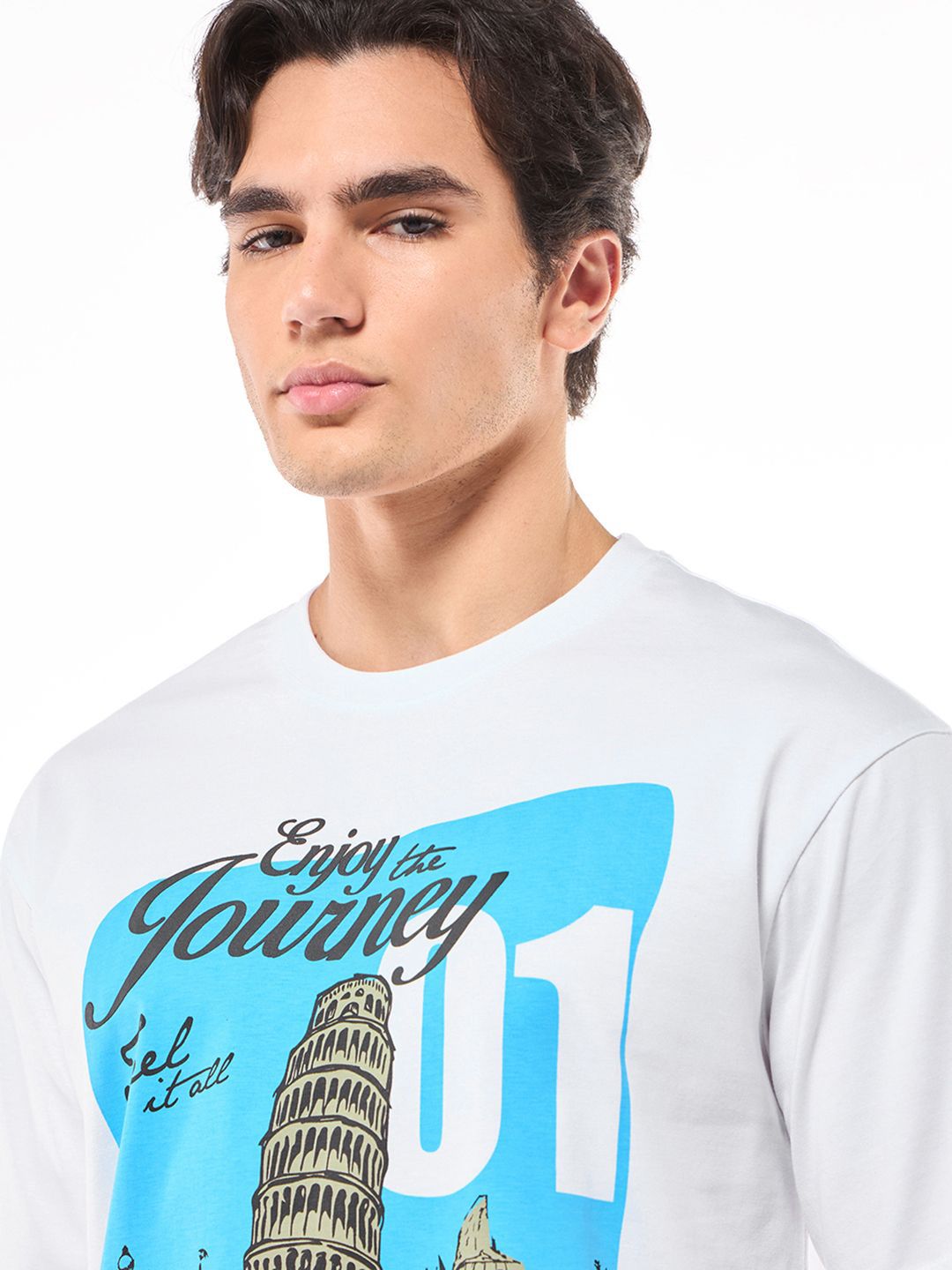 Bewakoof Men Graphic Printed Round Neck Pure Cotton Oversized T-shirt