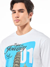 Bewakoof Men Graphic Printed Round Neck Pure Cotton Oversized T-shirt