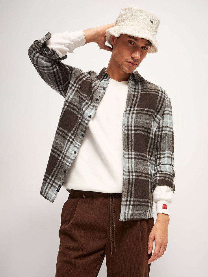 THE BEAR HOUSE Men Slim Fit Tartan Checks Opaque Checked Casual Shirt