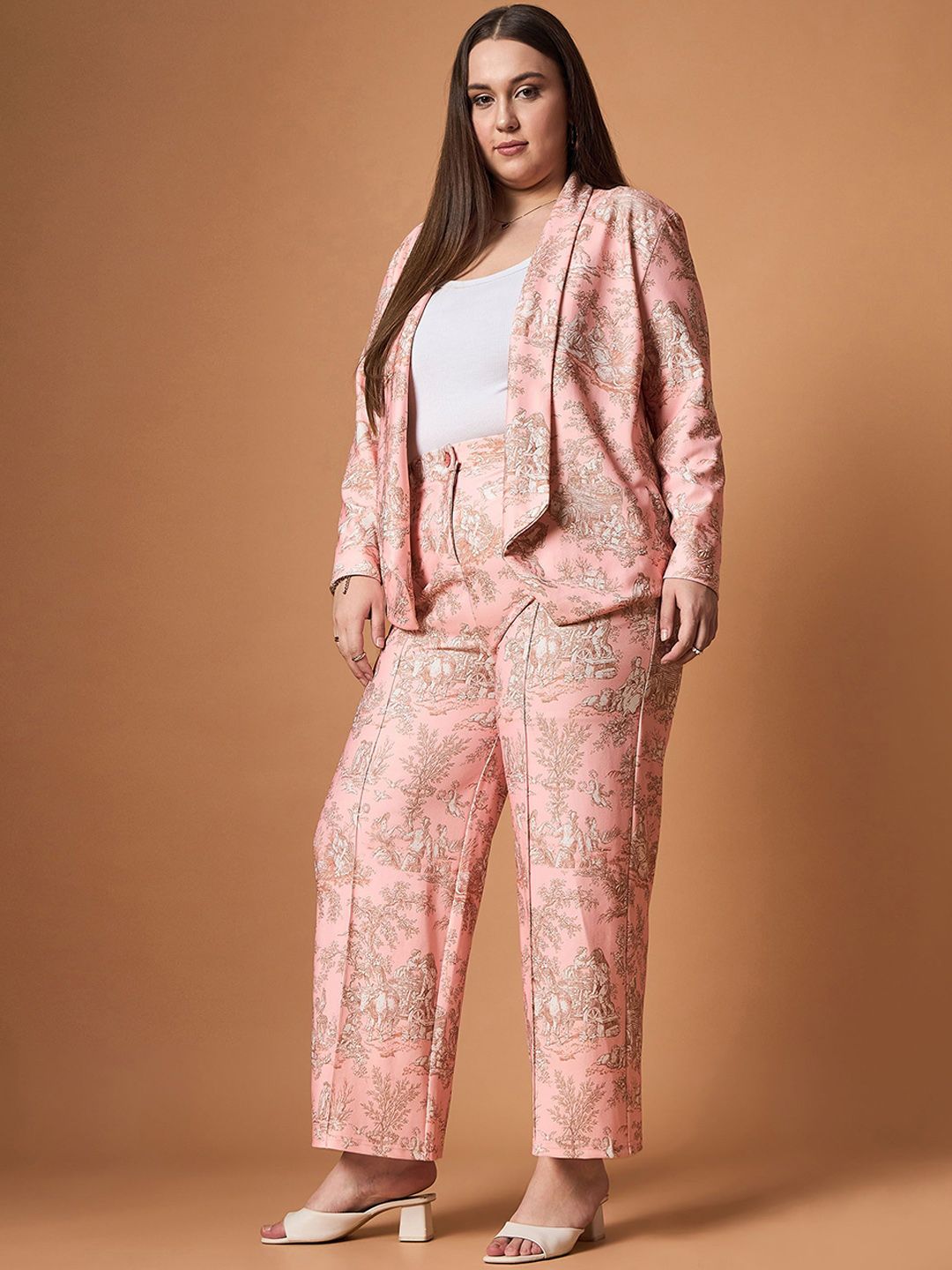 SASSAFRAS Curve Printed Blazer With Trousers Co-Ords